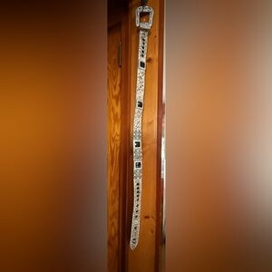 Embellished Rhinestone Belt in White and Black